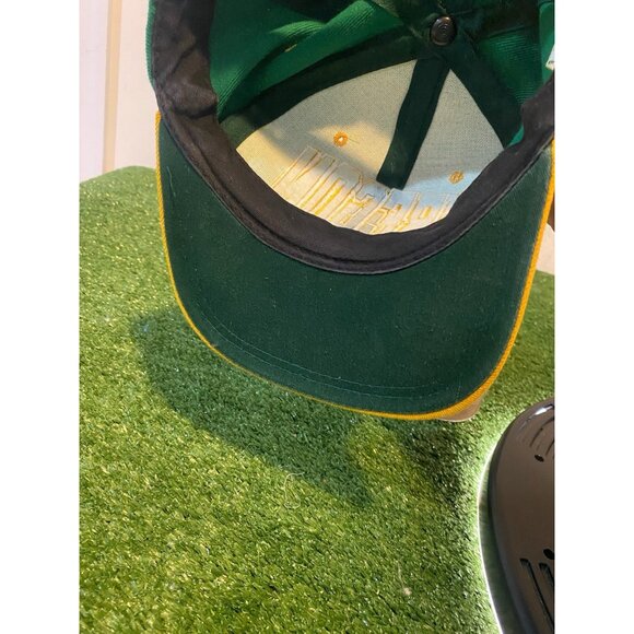 Vintage Oregon Ducks hat cap snap back green yellow bubble letter graffiti mens - Picture 7 of 9